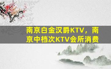 南京白金汉爵KTV，南京中档次KTV会所消费